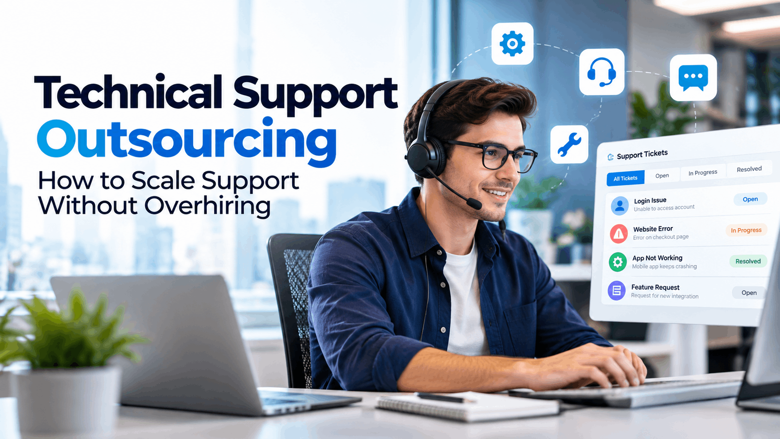Technical support outsourcing for scalable business support