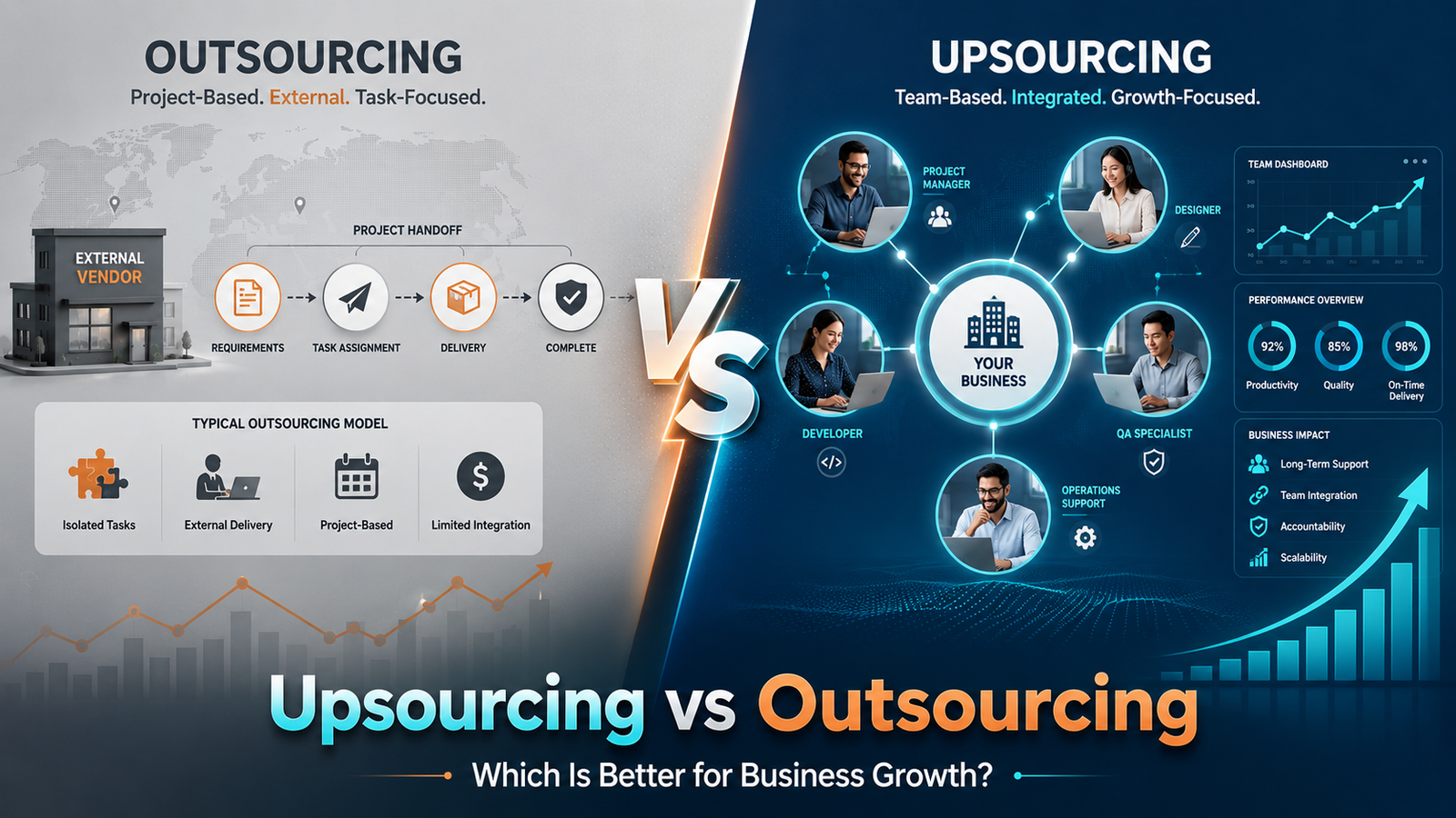 upsourcing vs outsourcing for business growth