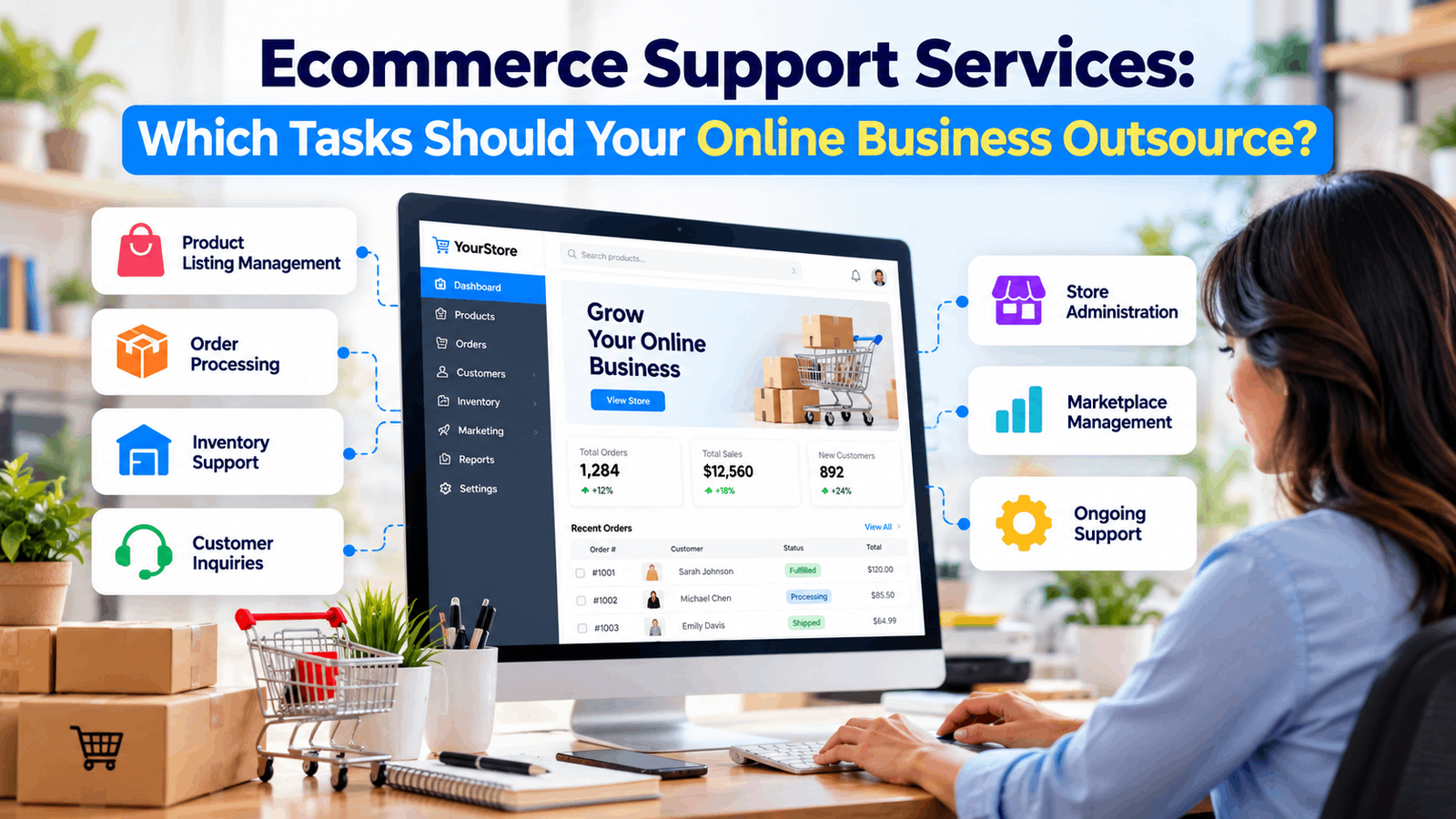 Ecommerce support services for online business operations