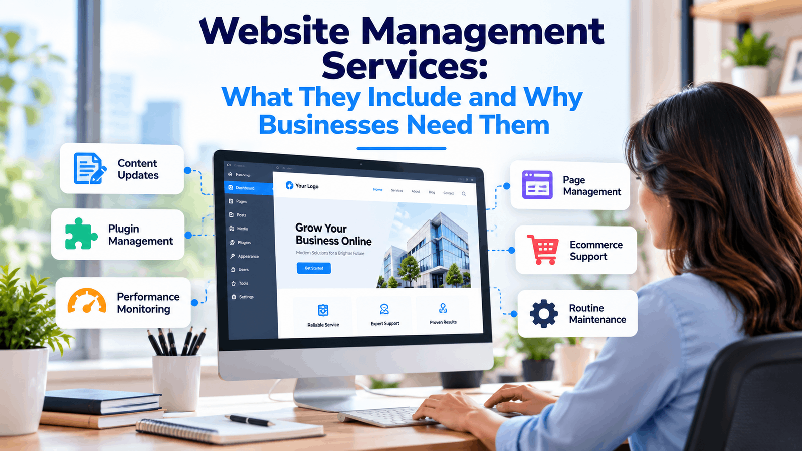 Website management services for business website maintenance