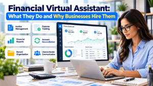 Financial virtual assistant supporting business financial tasks